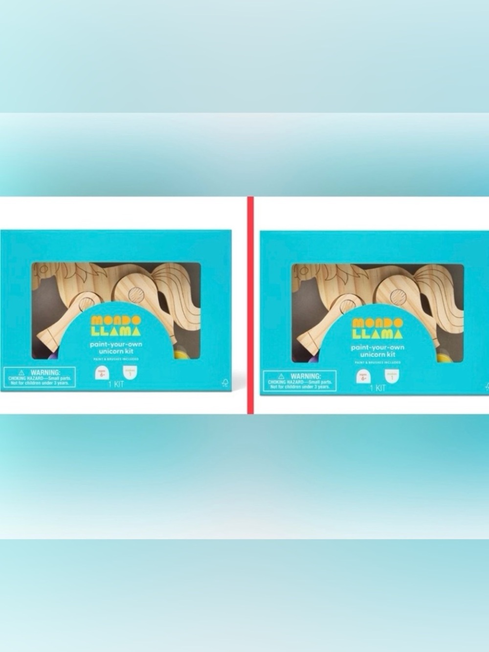 Mondo Llama Paint-Your-Own Wooden Unicorn Painting Craft Kit. Bundle of 2 kits